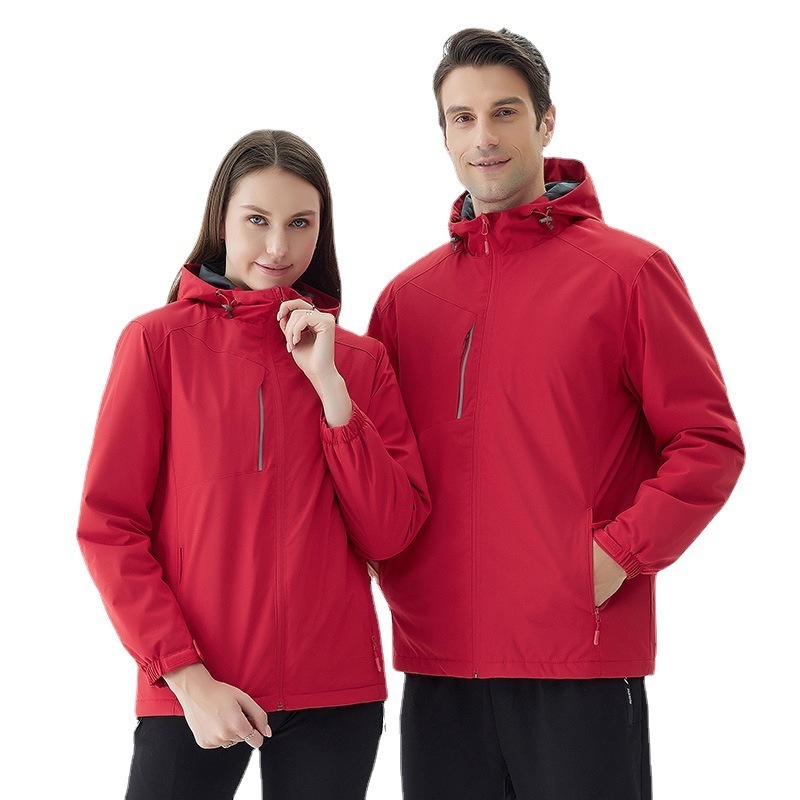 Custom Company logo Windproof Hiking Coat Hooded Outdoor Waterproof Polar Fleece Softshell Men Winter Jackets Uniform