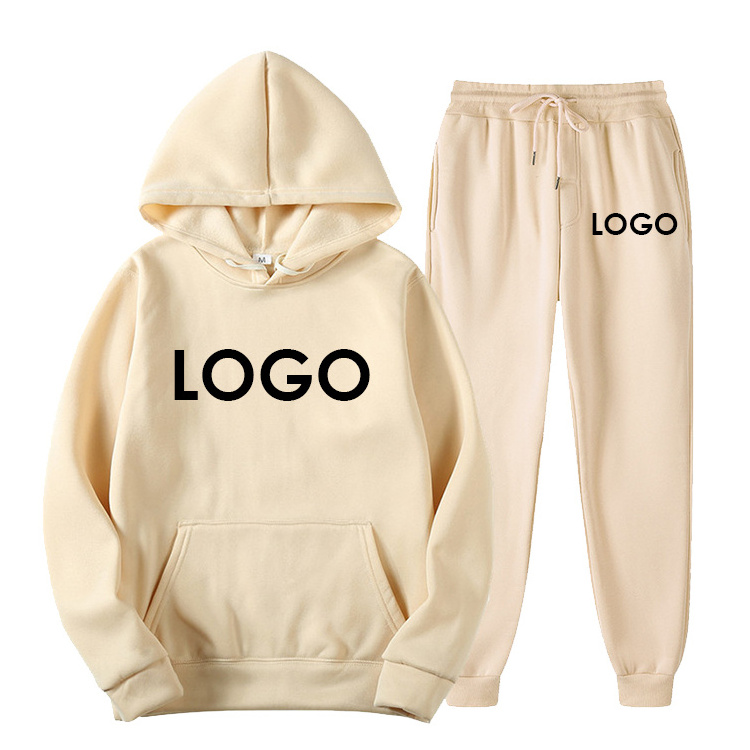 Custom Logo Ladies Blank Running Tracksuit Set For Women Two Piece Hooded Set Mens Jogging Suit men Sweatsuit Set Suits