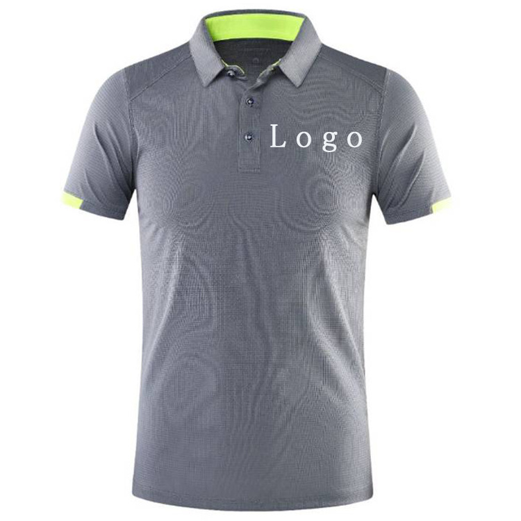 Custom logo your own brand stand collar polo shirt short sleeve polyester quick dry men's t-shirt Polo shirt