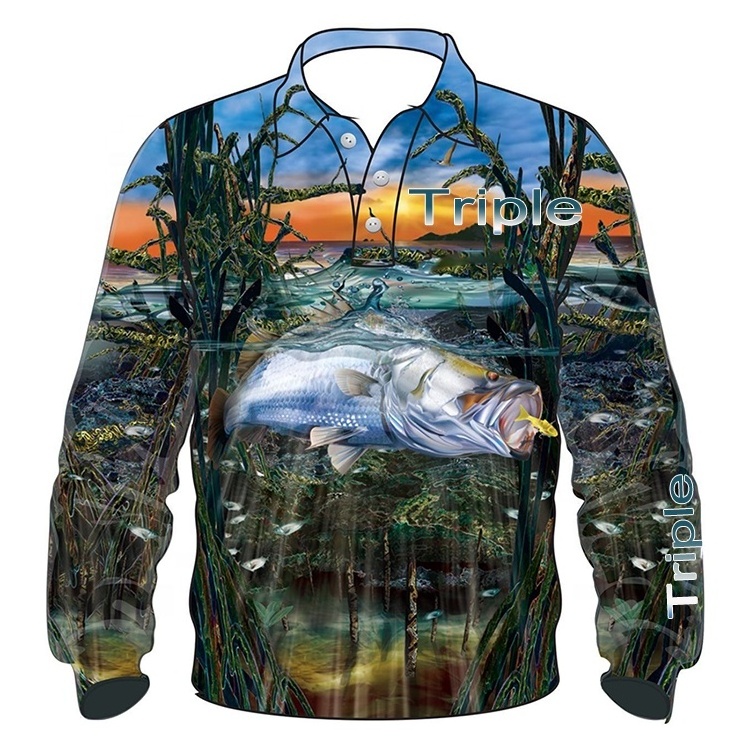 wholesale sublimated men womens ladies  youth   low moq vented button  fishing shirts