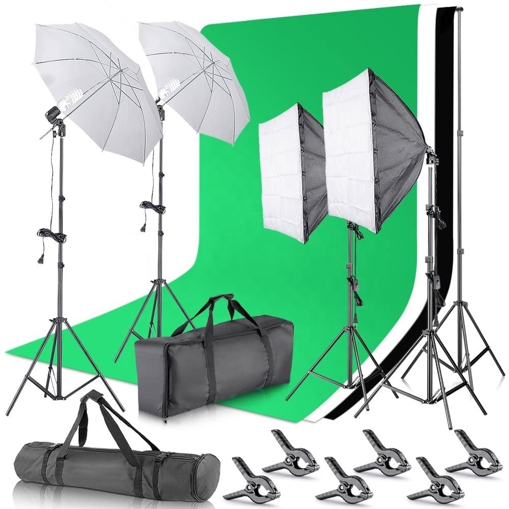 photo studio lighting backdrop stand kit photography softbox 5500k umbrella soft box for photo video shooting