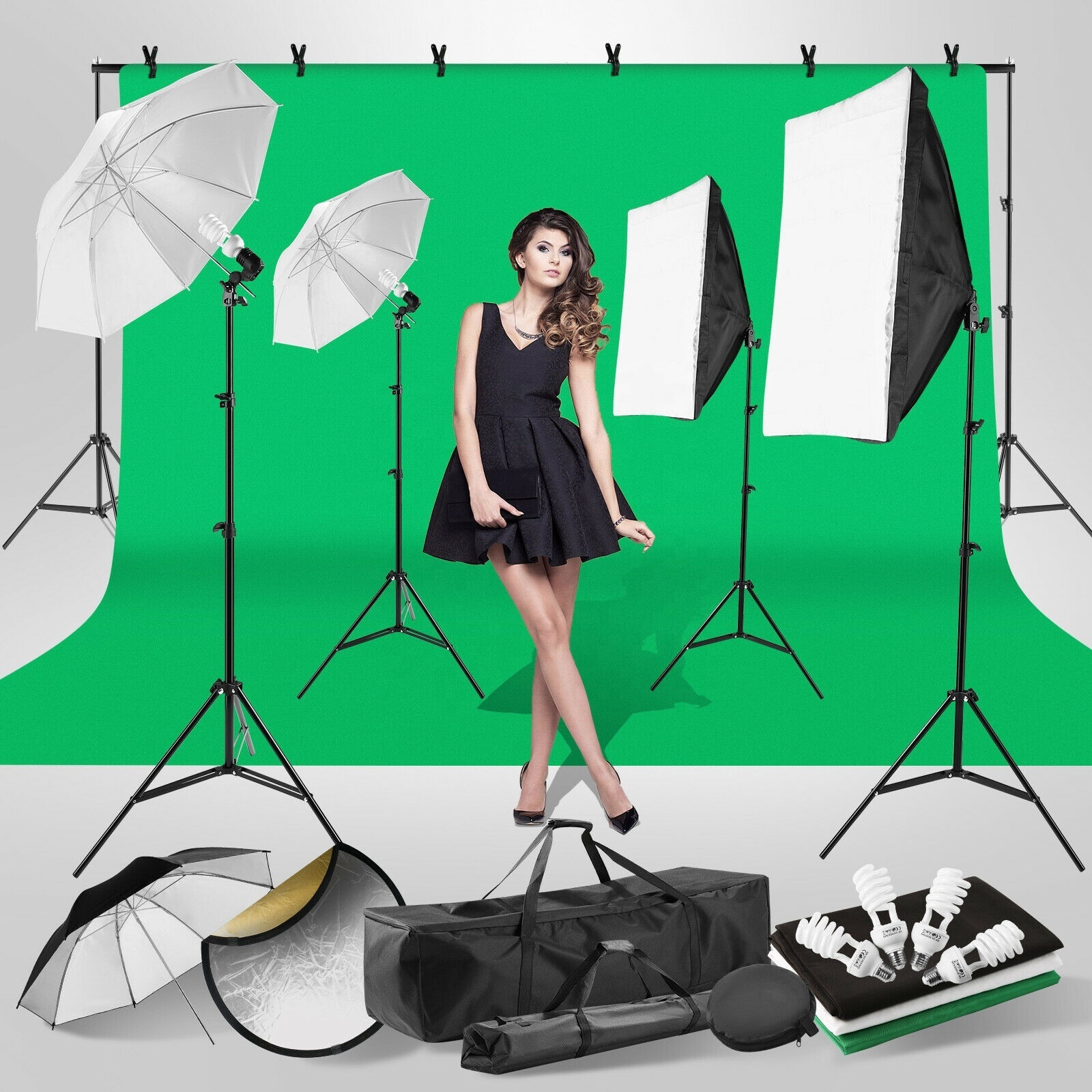 photo studio lighting backdrop stand kit photography softbox 5500k umbrella soft box for photo video shooting