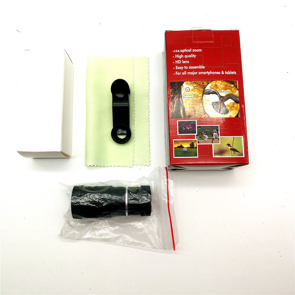 Trade assurance 4 in 1 clip on 10x mobile phone telephoto camera lens