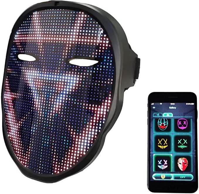 face changing shining mask, USB rechargeable led screen mask