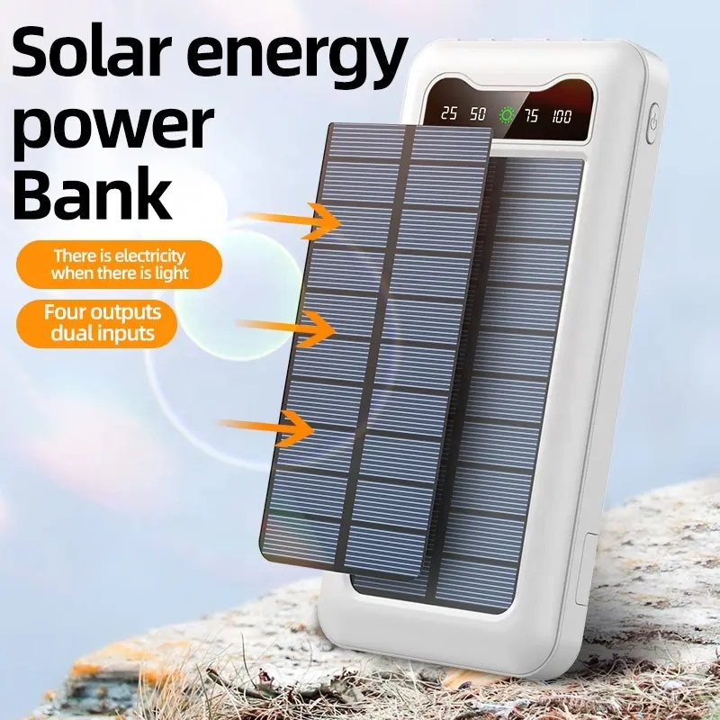 Original Solar Power Bank Dual USB Power Bank 30000mAh Waterproof Battery Charger Portable power bank Solar Panel with LED Light