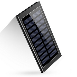 Ultra-thin Solar Power Bank Phone Charger 10000mah with LED light Outdoor Mobile Portable Battery Dual USB Powerbank