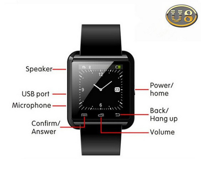 HOT 2022 Pedometer U8 Smart Watch for iPhone Android, Multi Languages Blue tooth Smart Watch U8, Multi Functions U8 Smartwatch