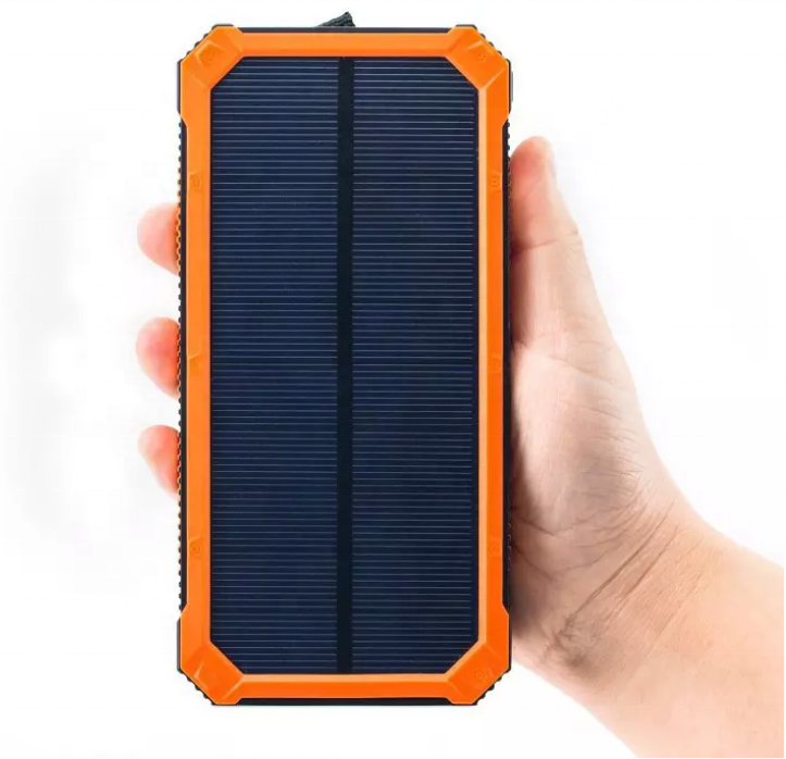 2022 NEW Waterproof IP68 Solar Cellphone charger 10000mah Portable Solar Power Bank with Dual USB