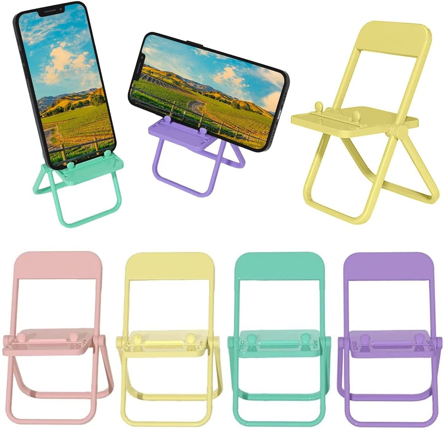 Universal Mobile Tablet Holder Mini Folding Chair Stand Table Cell Phone Holder For IPhone for Samsung Phone Portable Bracket