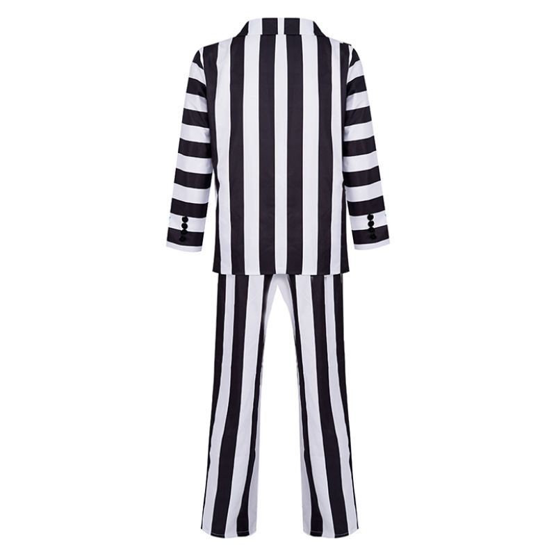 Wholesale Popular Unisex Cheap Strip Lines Suits adult Halloween costume music the beetle juice Suits Men Stage Cosplay