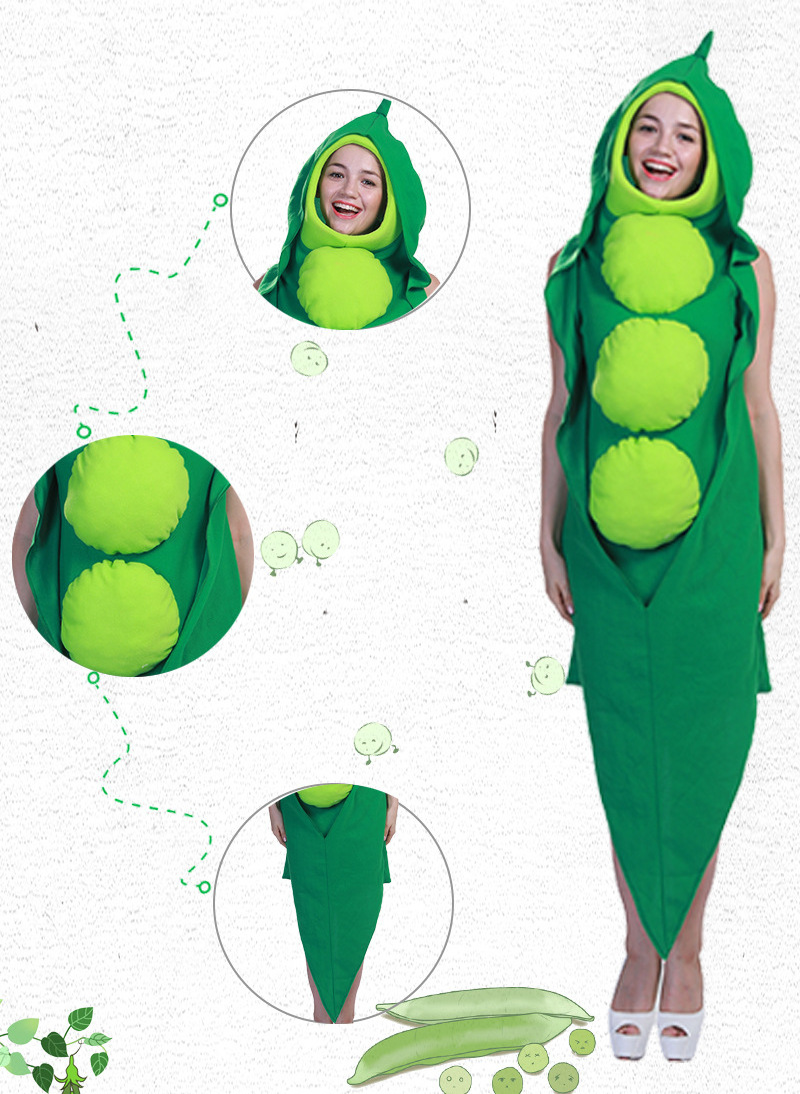 Halloween costume Pea cosplay green beans woman jumpsuit Outfit Funny cosplay costume adult