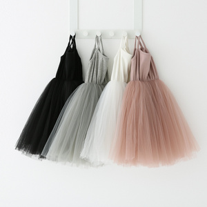 Summer 2022 custom casual toddler boutique princess birthday strap tulle dance short solid cheap baby girl Dress