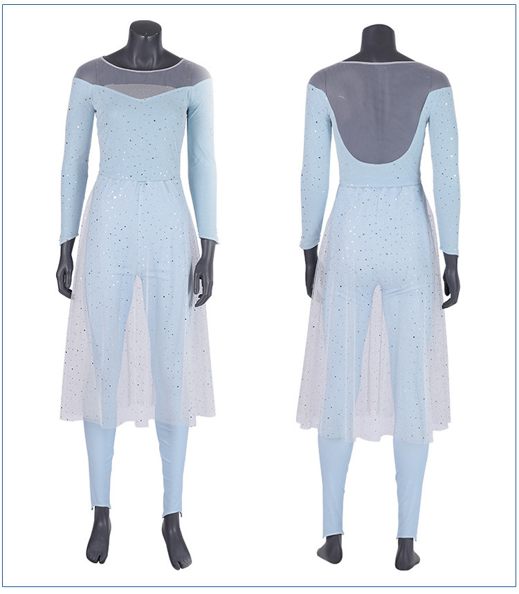 Latest High quality Adult Long Sleeve Frozn 2 Elsa Princess Dress Halloween Elsa Cosplay Costume