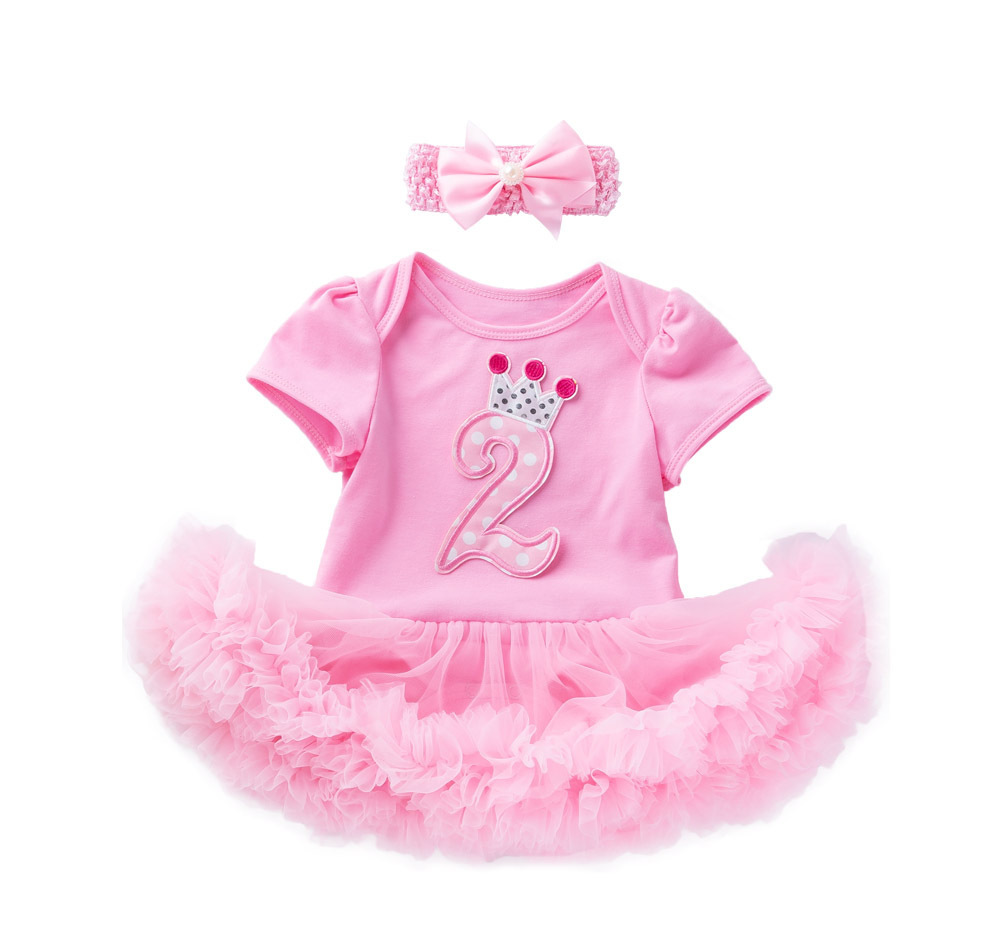 Boutique 1 year  girls birthday party dresses newborn Baby clothes toddler Girl Tutu Romper dress