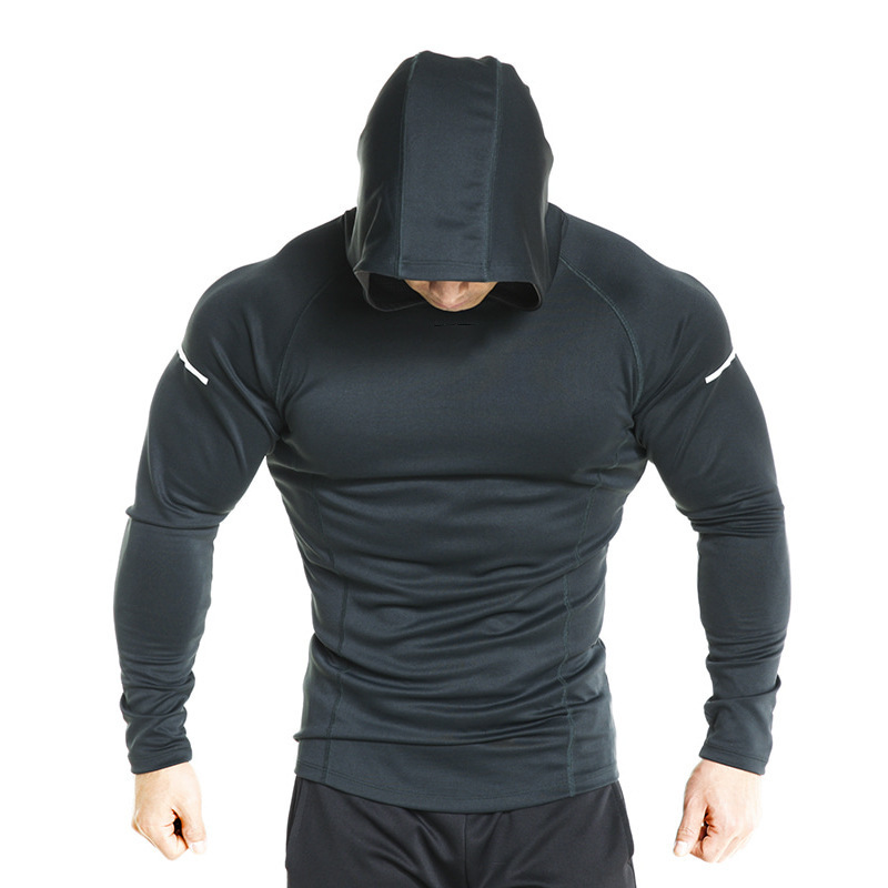 Fitness men's quick-drying moisture-wicking stretch training shirt basketball running sports casual comfortable sweater