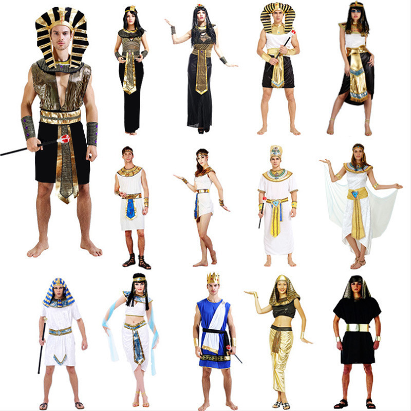 Halloween Costume Adult Egyptian Pharaoh Queen Prince Clothes Cosplay Saudi Arabia Robe Picture 2 Piece Egypt Custom Size