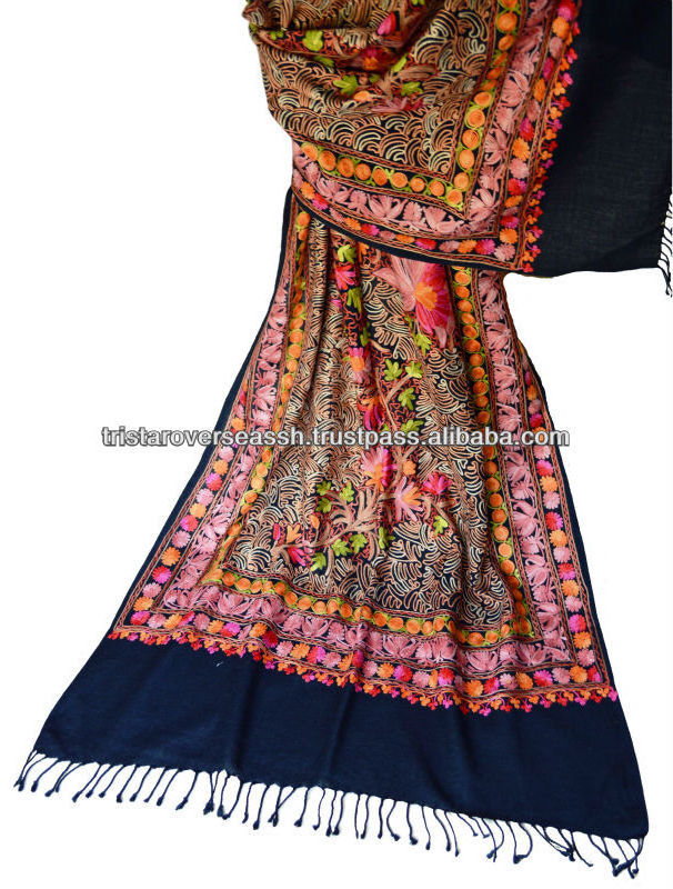 Design Ombre Shawls Kashmir Shawls Wedding Gift Kashmiri Embroidery Shawls / Stoles Women 100% Wool Winter Benedetto WEMB 0069