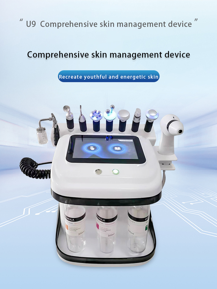 2024 Promotion Price 9 In1hydro Dermabrasion Crystal Dermabrasion Machine Oxygen Face Cleansing Hydrotherapy Facial Spa Machine