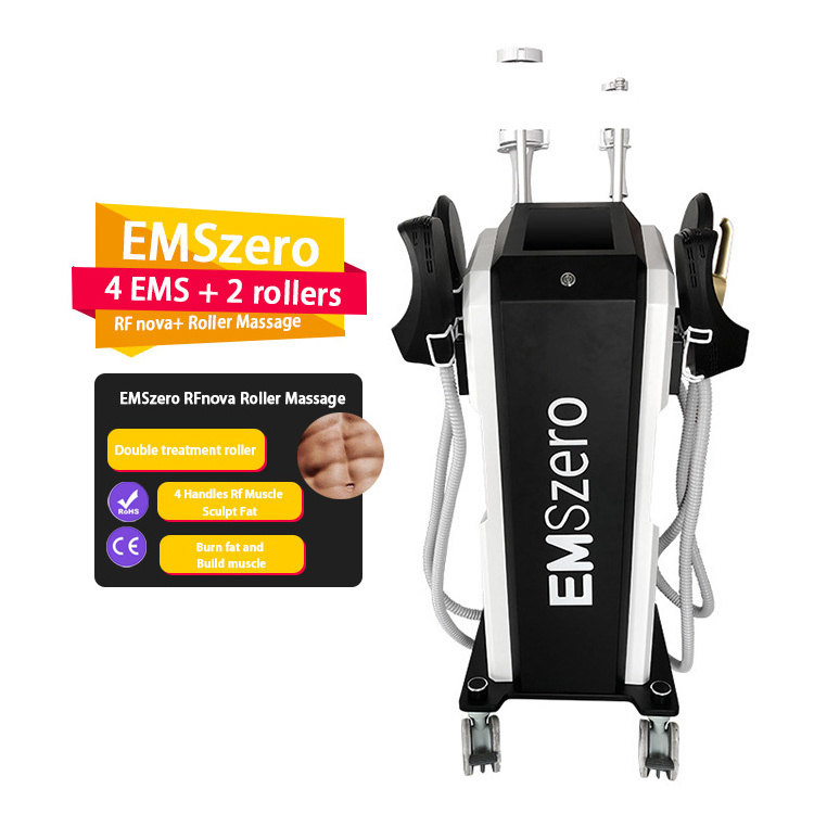 2 In 1 Ems Muscle Stimulator 4 Handles Rf Inner Ball Slimming Anti Cellulite Massage Roller Machine Ems Body Slimming Machine