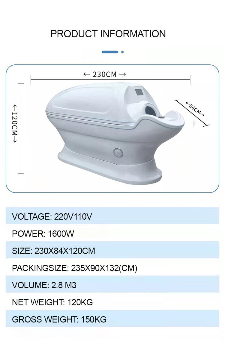 High Quality Ozone Hydrogen Oxygen Negative Ions Infrared Sauna Spa Capsule Spa Capsule Spa Capsule Dry For Sale