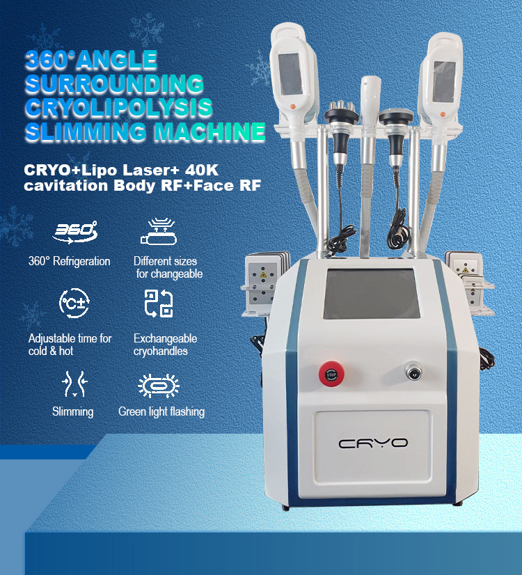 2024 Portable Cryolipolysis Machines 2 Cryo Handles Cryolipolysis Fat Freezing Machine Body Slimming Cavitation Vacuum For Home