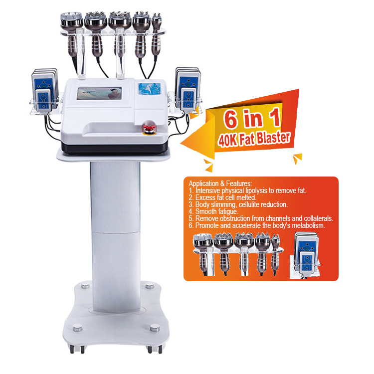 Professional Shape Fat Burning 40k Cavitation Machine 80k / Lipolaser 6 In 1 Cavitation Machine With Vacuum Cavitation System