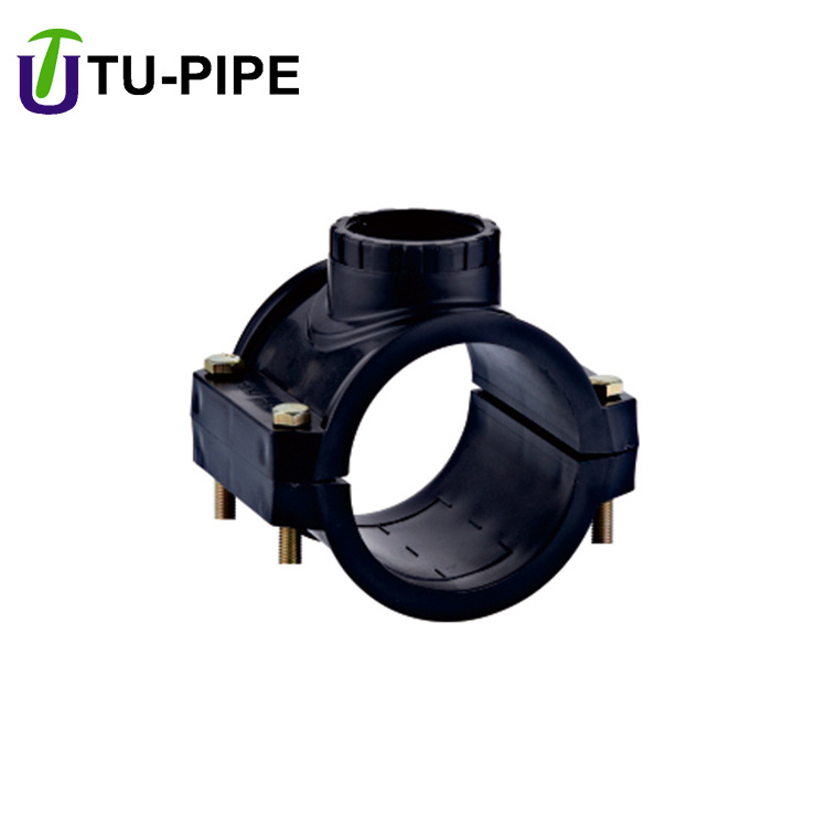 110MM Pvc Plastic Pipe Tapping Branch Saddle Clamps For Pvc Pipe