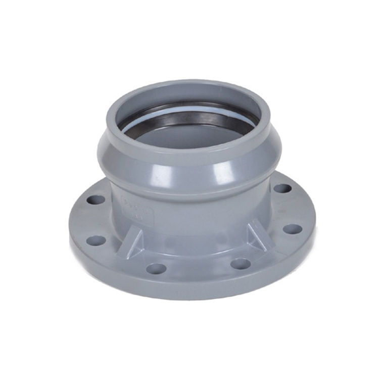 UPVC PVC Plastic Pipe Fitting Socket Flange Adaptor Din With Rubber Ring