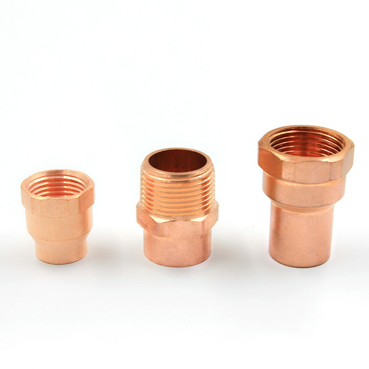 Copper Male/Female Adaptor Socket Pipe Connector Thread Plumbing Fittings