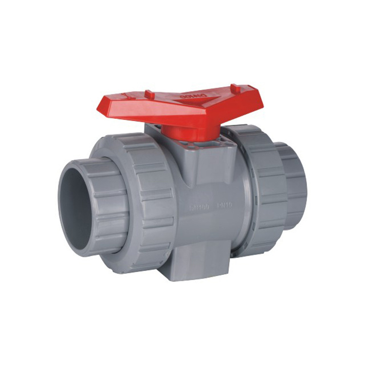 1 1.5 1/2 3/4 2 2.5 3 4 inch 15mm 25mm 40mm 50mm upvc cpvc pvdf pph frpp plastic true double union chemical resist ball valve