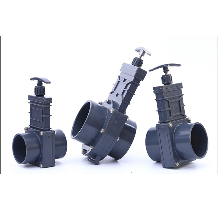 China Big Size 1.5 2 3 4 6 Inch 50Mm 75Mm 100Mm 110Mm 150Mm Dn65 Dn80 Dn100 Dn150 Plastic Upvc Pvc Knife Water Gate Valve