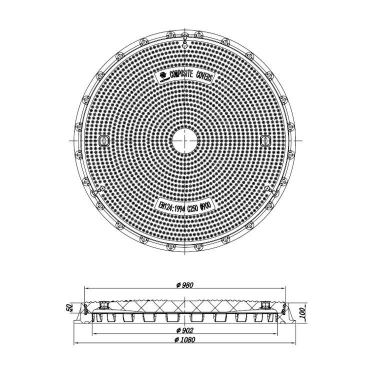 Anti Theft Basement Chambers And Outdoor Water Drain Manhole Cover With Bolts Nuts