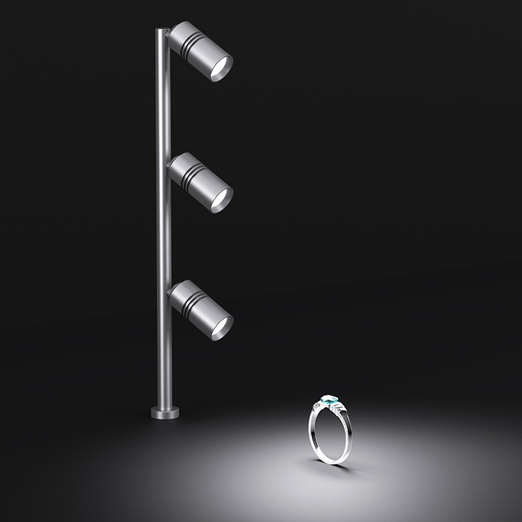 TRI-1362-001 Led light for jewelry display cases adjustable standing pole spotlight high brightness jewelry light