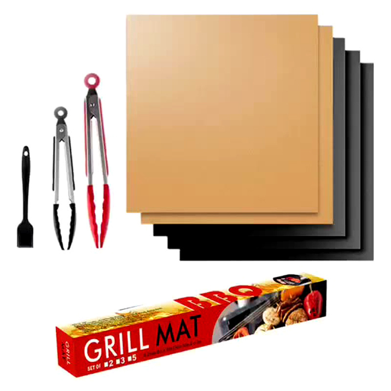 Fiber Glass Silicone Coating Fireproof Fire Pit Mat Premium Deck and Patio Grill Mat BBQ Under Grill Mat