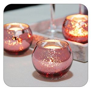 Wholesale Luxury Round Bottom Candle Holders Colored Double Wall Glass Candle Jars For Home Decor