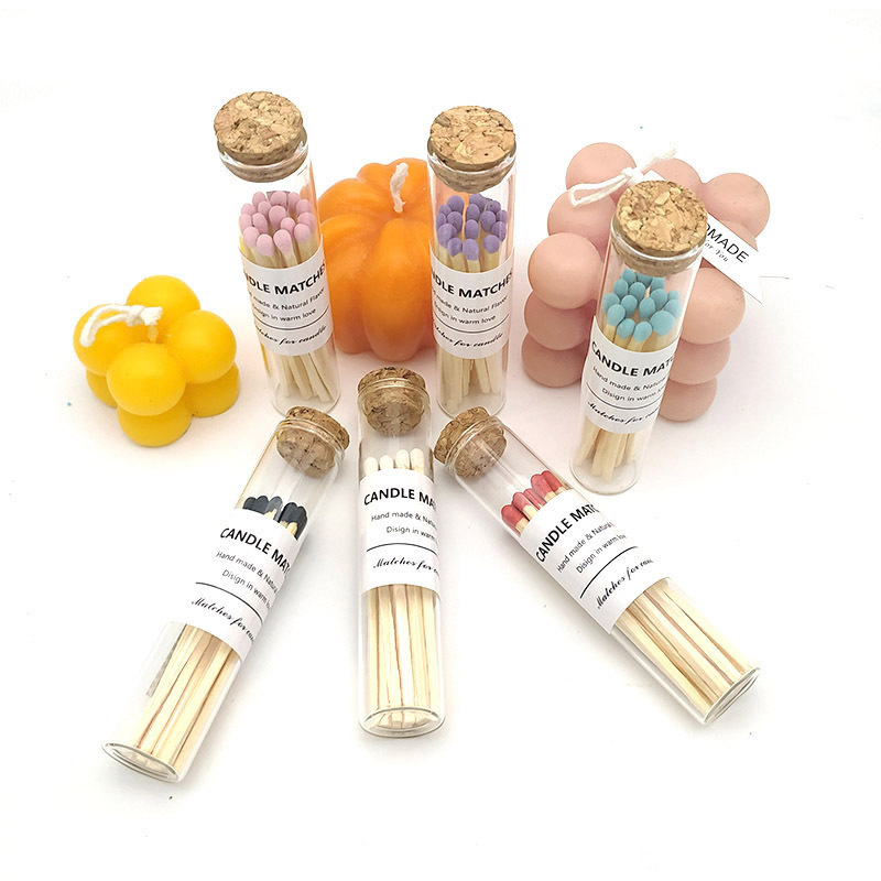 Colorful Match Sticks In Glass Jar Bottle Matches Wooden Matchsticks In Bottle Candle Aromatherapy