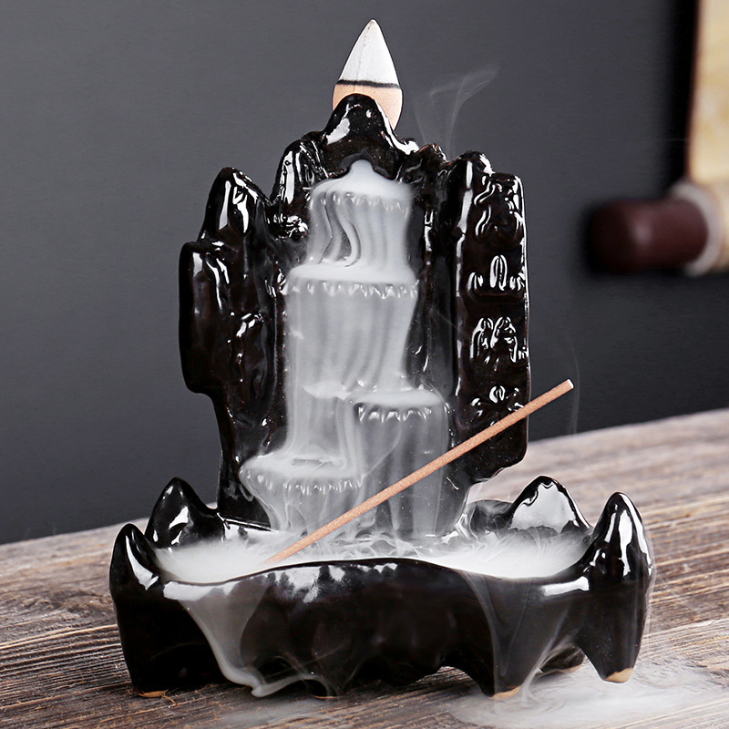 Wholesale Chinese Style Ceramic Incense Waterfall Burner Scented Smoke Backflow Holder Factory Cheap