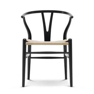 High quality wholesale furniture Hans Wegner wishbone black solid ash wood Y chair dinning chair