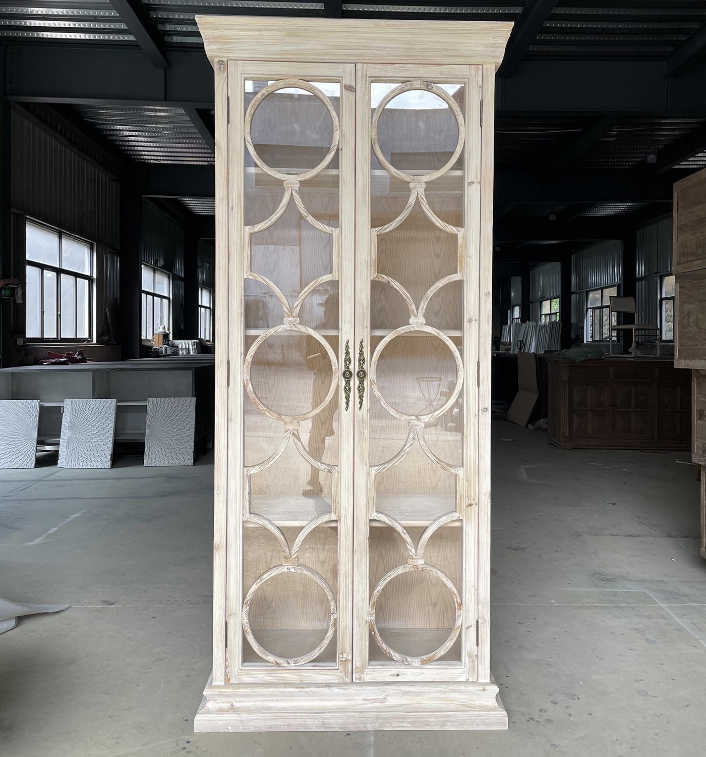 Antique wash white 2 door bookcases display reclaimed wood caspian single storage tall cabinet