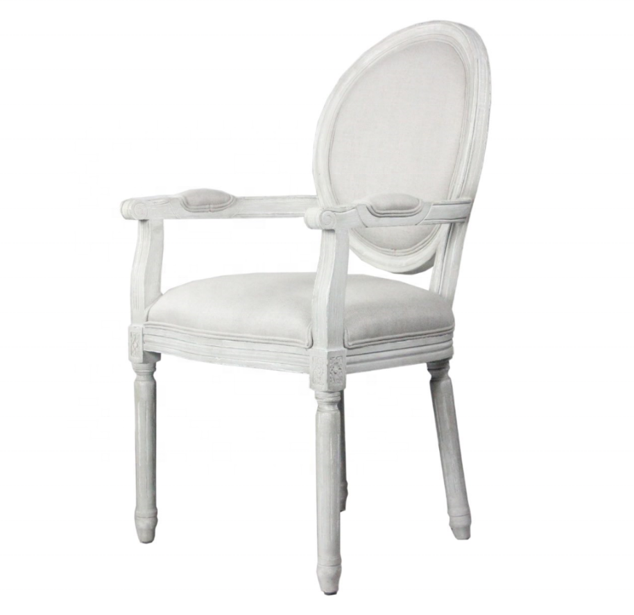 French style antique upholstered dining chair wood cane accent chairs furniture living room armchair