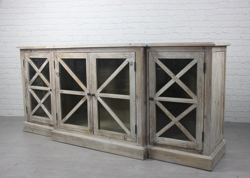 Shabby chic grid doors kitchen solid wood furniture storage cabinet sale with door