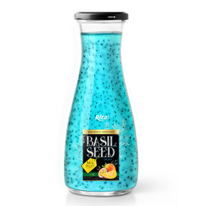 1L Basil seed Drinks With Mix Fruit Flavor Glass Bottle Exporter From Vietnam Manufacturers