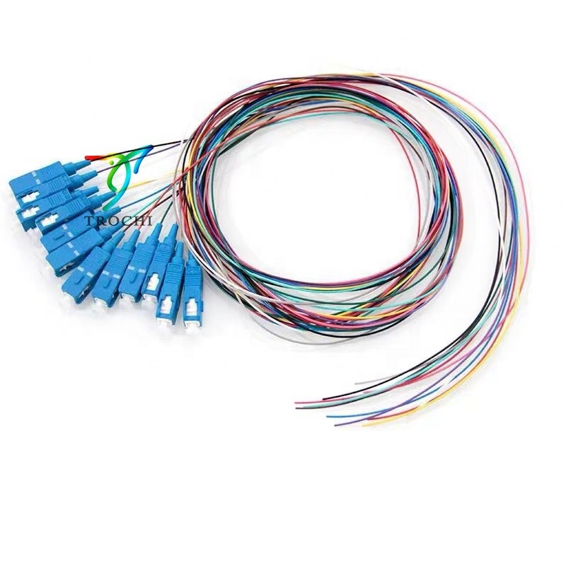 hot sale FTTH singlemode  pigtails SC LC connector 12 core fiber optic pigtail