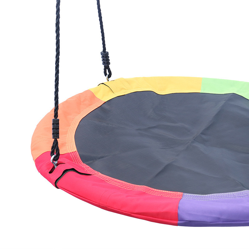 Outdoor Kids Playground Swing Set Saucer Rotate Tree Nest Swing 900D 600lbs Flying Rope Round Swing