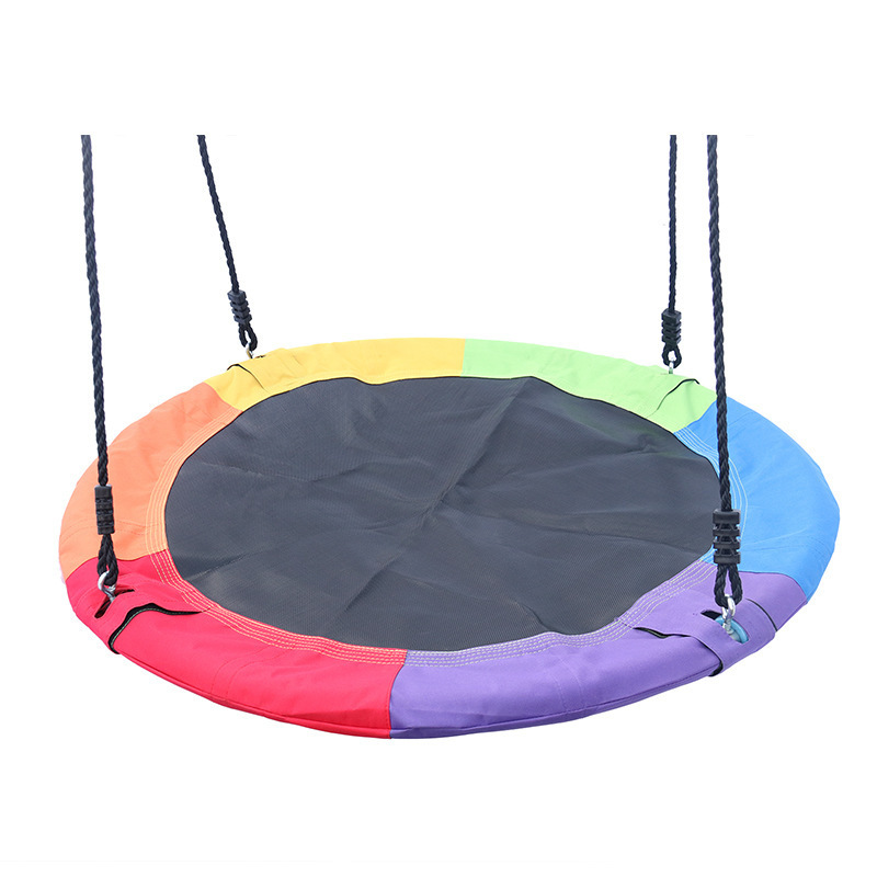 Outdoor Kids Playground Swing Set Saucer Rotate Tree Nest Swing 900D 600lbs Flying Rope Round Swing