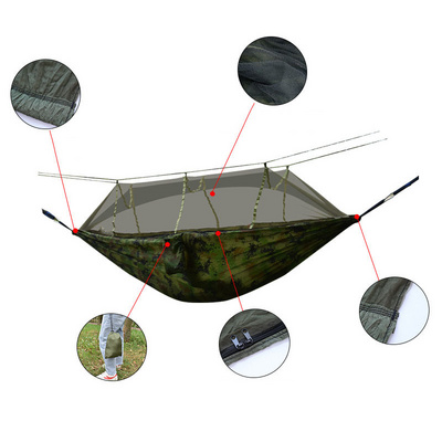 Outdoor Sleeping Bed Swing Parachute Camping Hanging Hammock Tent with Mosquito Netting