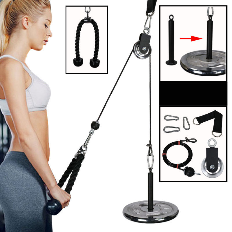 DIY Arm Biceps Triceps Blaster Rope System Hand Strength Training Home Gym Fitness System Pulley Cable Machine