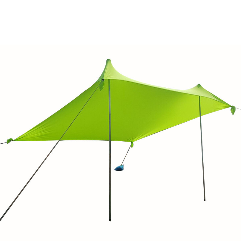 Outdoor Camping Beach Fishing Sunshade Awning Set Portable Large Family Canopy Sun Shade Tent With Sandbag