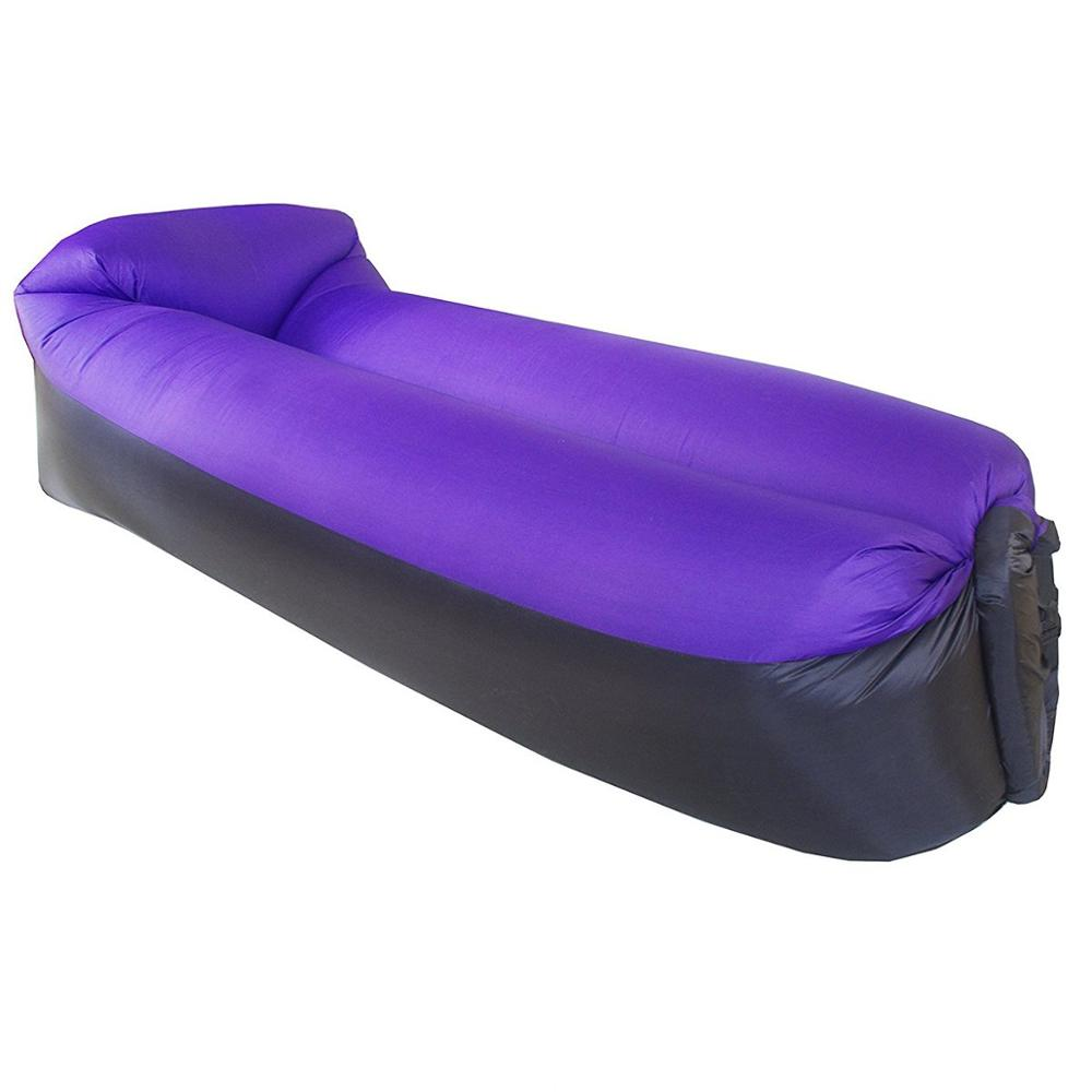 Leak-proof Portable Couch, Fast Inflating Air Bed Camping Outdoor Nylon Lazy Air Sleeping Bed Inflatable Air Bag Sofa