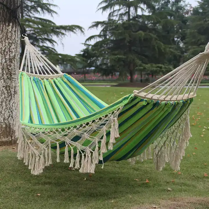 Portable Camping Hammock Outdoor Lightweight Picnic Canvas Hammocks Garden Single Hanging Bed Swing